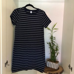 Navy and white striped tee shirt dress from Old Navy (size M)